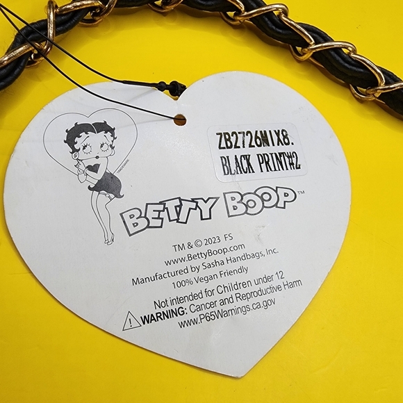 NWT Betty Boop Shoulder Bag 10x8 Crossbody Purse Polka Dot Magnetic Snap Vegan - Picture 4 of 12